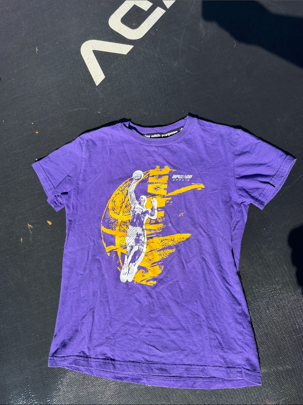 Kids Purple Basketball Graphic Tee by